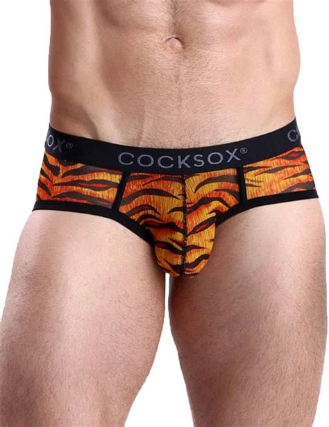 Cocksox Mens Contour Pouch Sports Brief Cx76 Small Tiger At Amazon