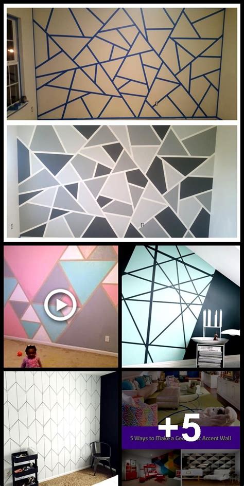 Diy How To Paint A Geometric Triangle Accent Wall With Images