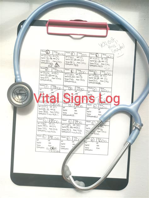 Printable Vitals Log Vital Signs Sheet Vital Signs Log Vitals