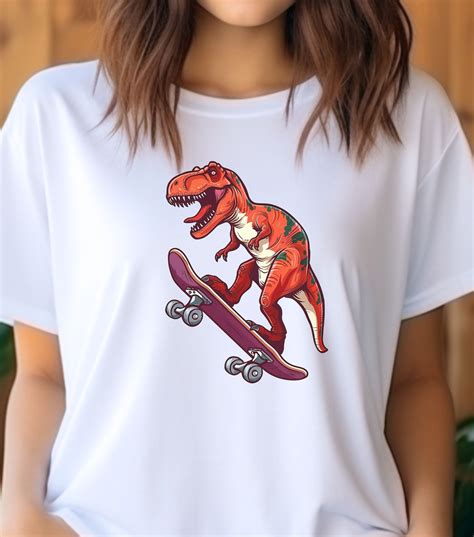 T Rex Skateboard T Rex T Shirt Dinosaur Tee T Rex Skating Dino