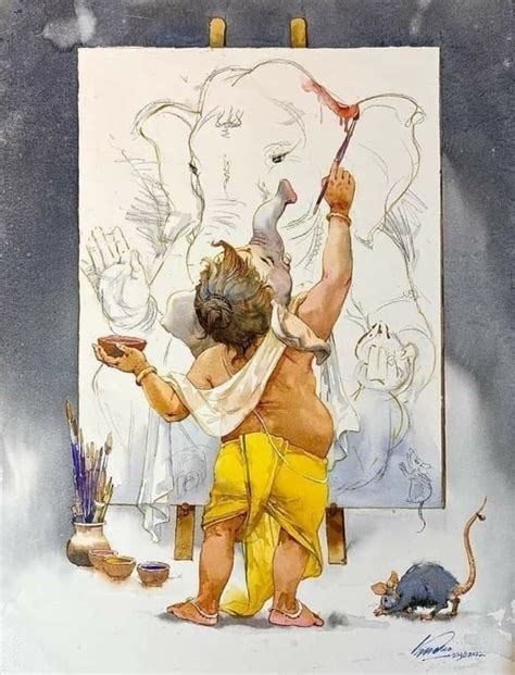 Pin By Anupriyadinesh On Oil Painting In Ganesh Art Paintings