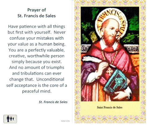 Prayer Holy Card St Francis De Sales Laminated Wbp Fds Francis