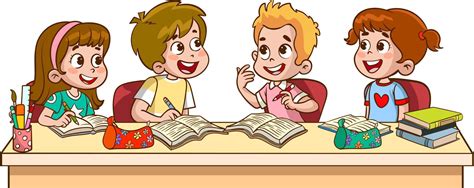 cute little kids studying together cartoon vector illustration 21611459 Vector Art at Vecteezy