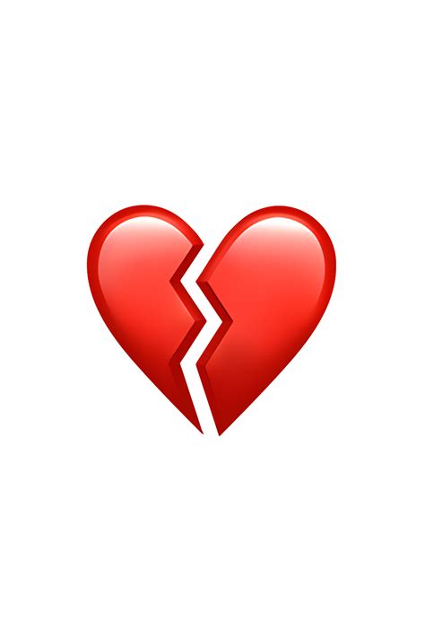 The Broken Heart Emoji Appears As A Red Heart That Is Broken In Two