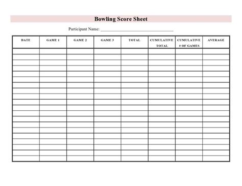 36 Printable Bowling Score Sheet Templates [& Examples]