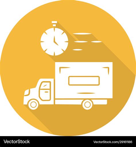 Same Day Delivery Yellow Flat Design Long Shadow Vector Image