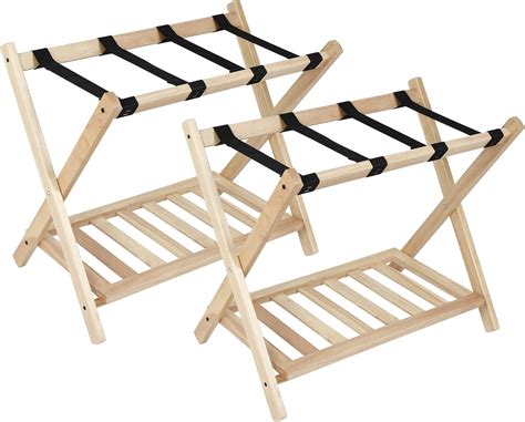 amazoncom babion folding luggage racks  shelf wooden suitcase