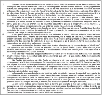 Questão Do relato da experiência da autora na véspera de feriado NÃO