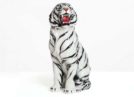 Statue de tigre blanc en céramique