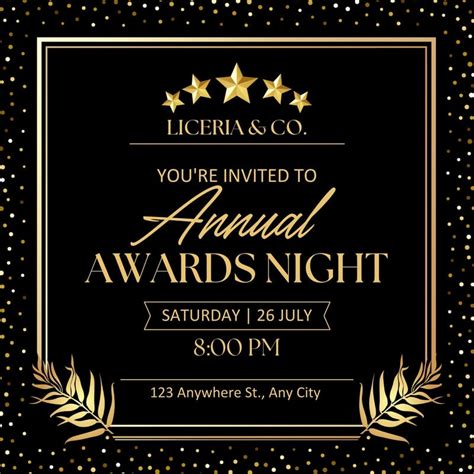 Free Custom Printable Awards Night Invitation Templates Canva