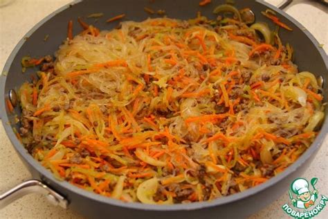 Фунчоза с фаршем и овощами | Рецепт | Овощи, Корейская кухня, Говяжий фарш