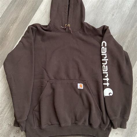 Carhartt Essential Hoodie In Brown Basically Brand Depop