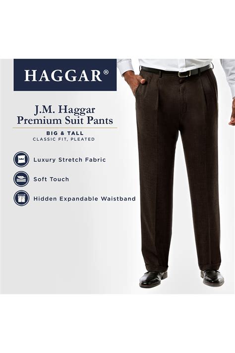 Big & Tall J.M. Haggar Premium Stretch Suit Pant - Pleated Front