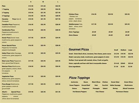 Pizza Shark Menu Menu For Pizza Shark Centretown Ottawa Urbanspoon Zomato