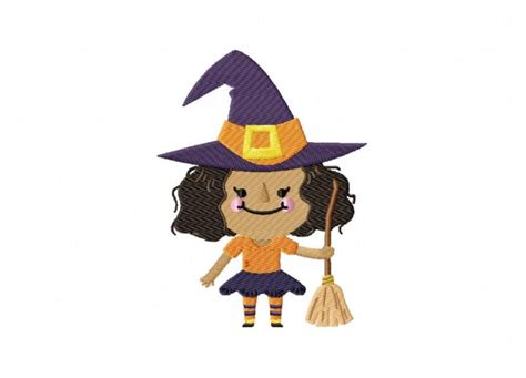 Halloween Character Witch Embroidery Design Daily Embroidery