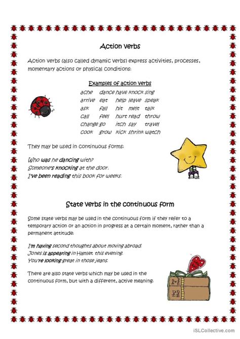 State Verbs And Action Verbs English Esl Worksheets Pdf Doc