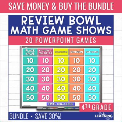 Place Value Game Show Th Grade Math Review Test Prep Activity