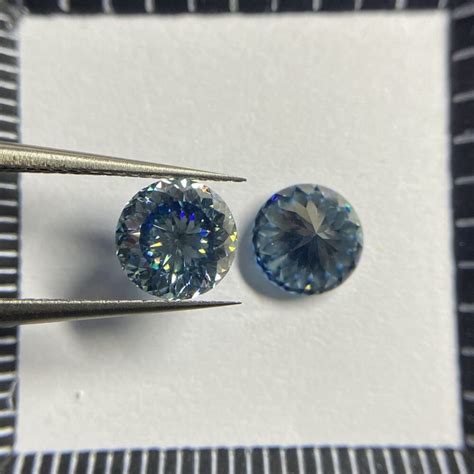 Natural Moissanite Ct Blue Color D Grade Clarity Vvs Etsy