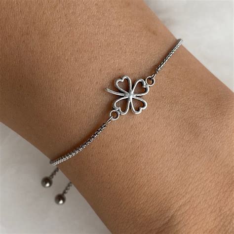 Four Leaf Clover Bracelet Etsy UK