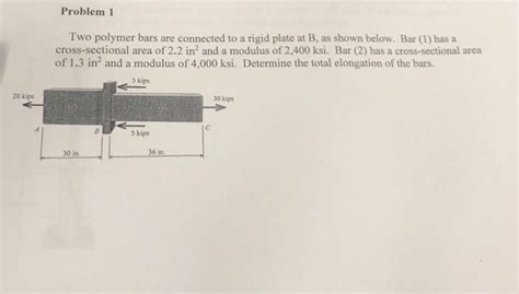 Solved Problem 1 Two Polymer Bars Are Connected To A Rigid