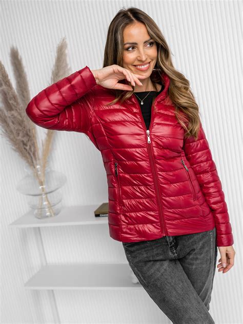 Chaqueta Acolchada De Entretiempo Para Mujer Burdeos Bolf M Rojo