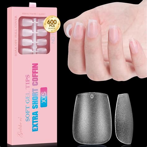 Gelike Ec 600pcs Extra Short Coffin Gel X Nail Tips Pre