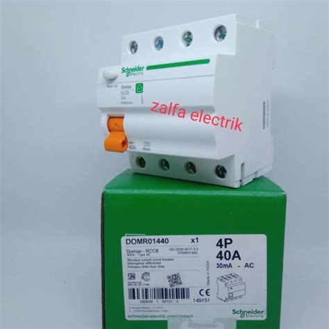 Jual ELCB RCCB DOMAE SCHNEIDER 4P 40A 30MA 300MA ORIGINAL Multicolor