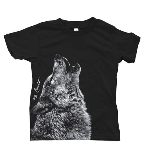 Kids Wolf T Shirt Toddle Wolf Tshirt Crew Neck Cotton Etsy