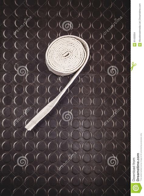 Karate White Belt On Metallic Background Royalty Free Stock Photography