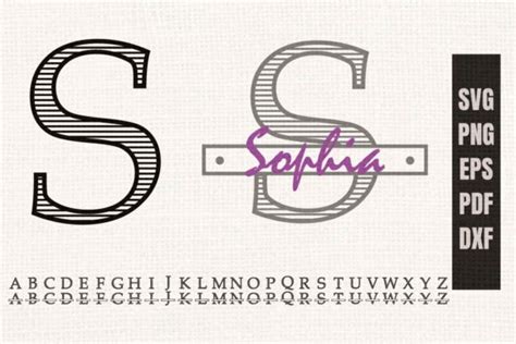 3 Split Monogram Alphabet Svg Bundle Designs Graphics