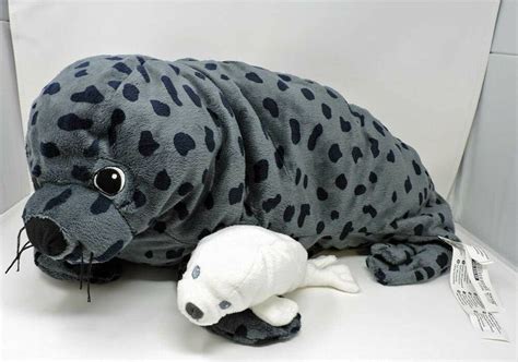 Ikea Klappar Sal Spotted Seal Plush 28 Toy Gray Black White Spotted