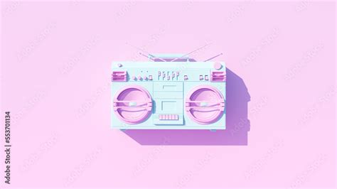 Pale Blue Pink Vintage 80's Style Boombox Hi Fi Portable Cassette ...