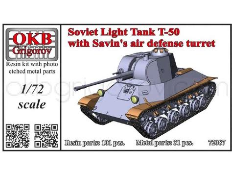 Soviet Light Tank T 50 With Savin S Air Defense Turret