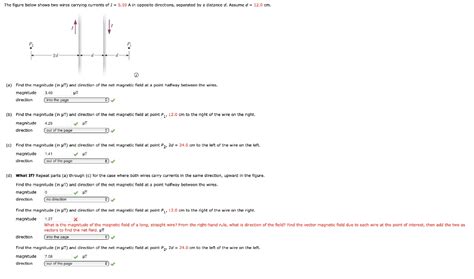 Solved The Figure Below Shows Two Wires Carrying Currents Of Chegg