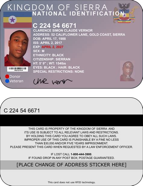 National Identification Card Sierra Constructed Worlds Wiki