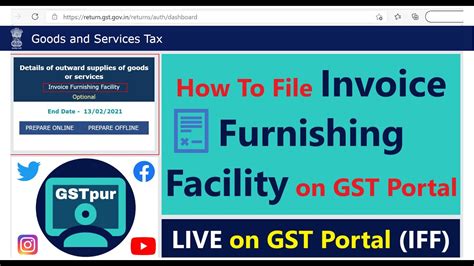 New Invoice Furnishing Facility Iff Live On Gst Portal How To File