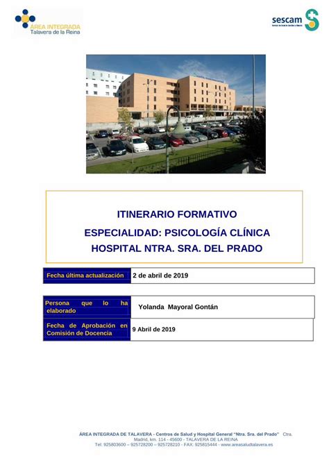 Pdf Itinerario Formativo Especialidad Psicolog A Cl Nica De La