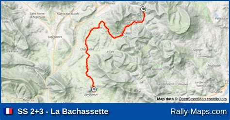 Ss La Bachassette Stage Map Rallye National Hivernal Du D Voluy