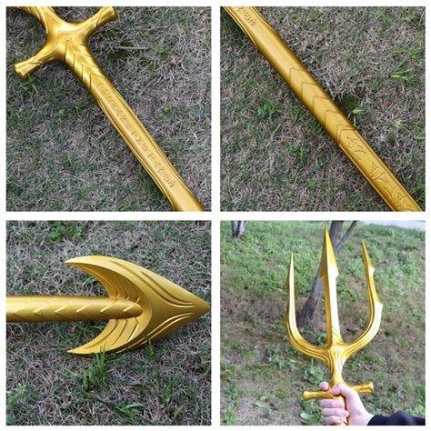 Metal Aquaman Trident Weapon King Atlans Gold Trident Etsy