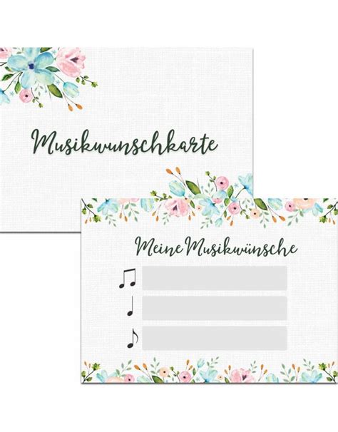 Musikwunschkarten Gastgeschenk Hochzeit Nastami De