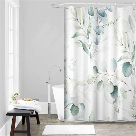 Green Eucalyptus Shower Curtain Sage Green Shower Curtain For Bathroom