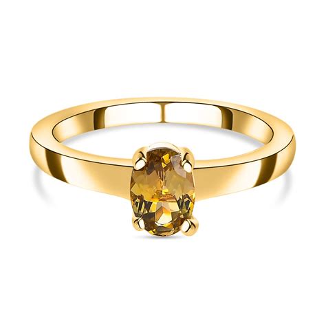 Natürlicher goldener Tansanit Ring 0 85 ct SHOPLC