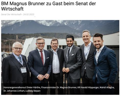 Februar Wirtschaftszeit Bm Magnus Brunner Zu Gast Beim