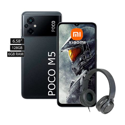 Smartphone Xiaomi Poco M5 128gb 6gb Negro Más Audífonos Walmart En Línea