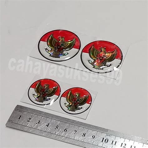 Sticker Timbul Merah Putih Garuda Indonesia Bulat Cm Emblem Motor