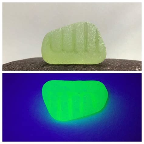 Embossed Uranium Sea Glass Shard Genuine Pale Yellow Uv Sea Etsy