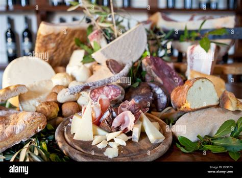 Cold Cuts Salami Homemade Bread And Tuscany Cheese Stock Photo Alamy