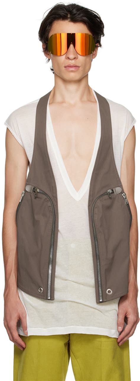 Gilet Bauhaus Gris Rick Owens En Solde