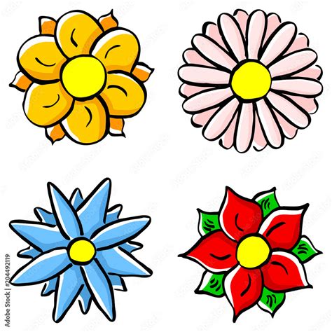 Cartoon Blumen Stock Vector Adobe Stock