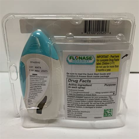 Flonase Sensimist 72 Metered Sprays Exp 07 25 258 Ebay